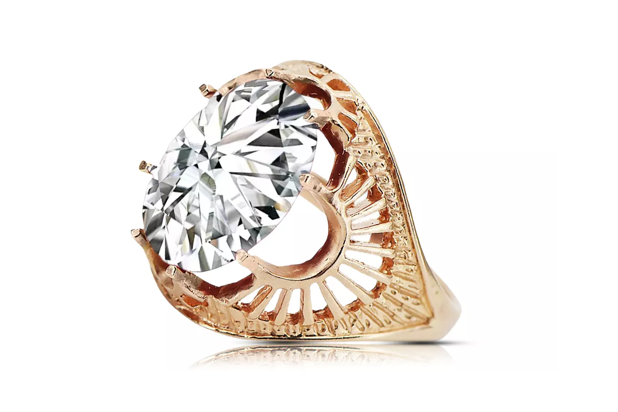 Ring Vintage style Zircon Original Vintage 14K Rose Gold vrc003r Ring Vintage style Zircon Original Vintage 14K Rose Gold vrc003r
